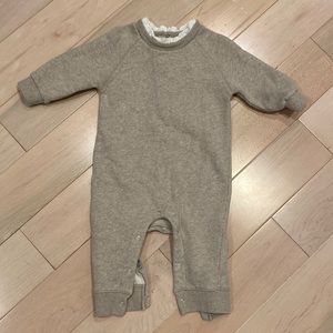 Bonbon French designer girls soft fleece cotton lace trim bodysuit